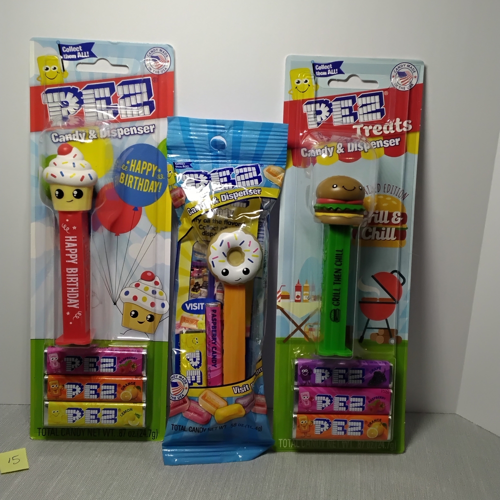 NIP PEZ Treats, Cupcake, Donut, and Cheeseburger
